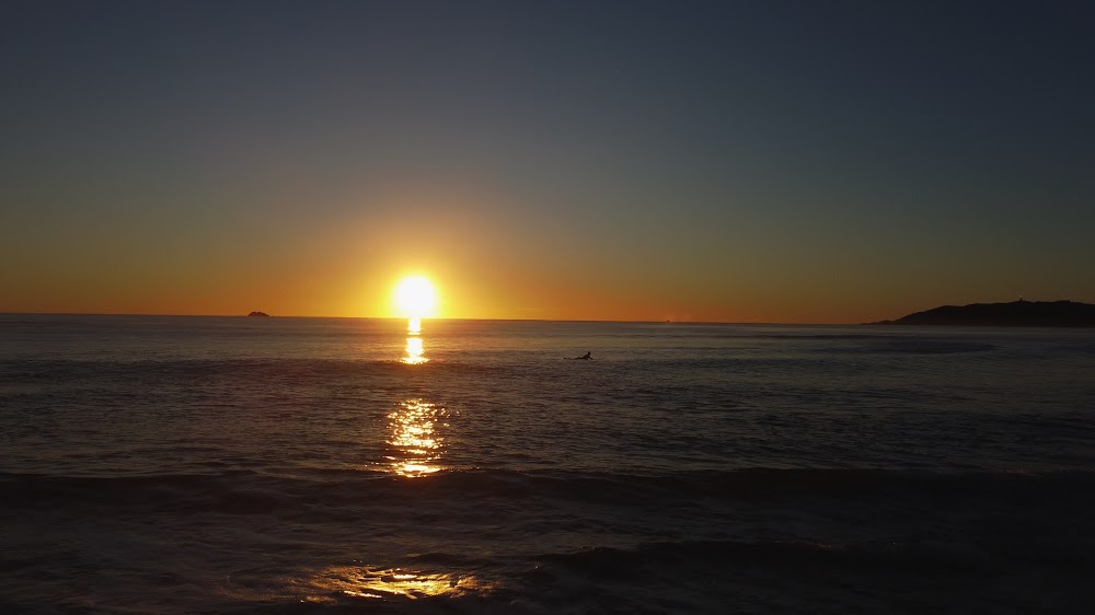 Sunrise over the ocean from the shoreline